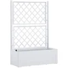 Image de vidaXL - Plantenbak - hoog - met - latwerk - en - zelfbewateringssysteem - wit