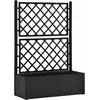 Image de vidaXL - Plantenbak - hoog - met - latwerk - en - zelfbewateringssysteem - antraciet