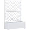 Image de vidaXL - Plantenbak - met - latwerk - 100x43x142 - cm - PP - wit