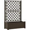 Image de vidaXL - Plantenbak - met - latwerk - 100x43x142 - cm - PP - mokka