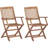 Image de vidaXL - Tuinstoelen - 2 - st - inklapbaar - massief - acaciahout