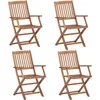 Image de vidaXL - Tuinstoelen - 4 - st - inklapbaar - massief - acaciahout