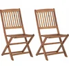 Image de vidaXL - Opklapbare - stoelen, - 2 - stuks, - massief - acaciahout