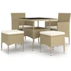 Image de vidaXL - 5-delige - Loungeset - poly - rattan - beige