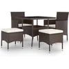 Image de vidaXL - 5-delige - Loungeset - poly - rattan - bruin