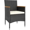Image de vidaXL - 5-delige - Tuinset - poly - rattan - en - massief - acaciahout - zwart