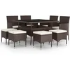 Image de vidaXL - 9-delige - Tuinset - poly - rattan - bruin