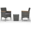 Image de vidaXL - 3-delige - Bistroset - poly - rattan - en - gehard - glas - grijs