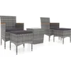 Image de vidaXL - 5-delige - Bistroset - poly - rattan - en - gehard - glas - grijs