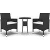 Image de vidaXL - 3-delige - Tuinset - poly - rattan - zwart