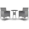 Image de vidaXL - 3-delige - Tuinset - poly - rattan - grijs