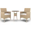 Image de vidaXL - 3-delige - Tuinset - poly - rattan - beige