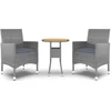 Image de vidaXL - 3-delige - Tuinset - poly - rattan - grijs