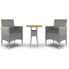 Image de vidaXL - 3-delige - Tuinset - poly - rattan - grijs