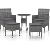 Image de vidaXL - 5-delige - Loungeset - poly - rattan - grijs