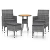Image de vidaXL - 5-delige - Loungeset - poly - rattan - grijs