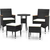 Image de vidaXL - 5-delige - Loungeset - poly - rattan - zwart