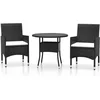 Image de vidaXL - 3-delige - Tuinset - poly - rattan - zwart