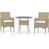 Image de vidaXL - 3-delige - Tuinset - poly - rattan - beige