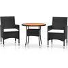 Image de vidaXL - 3-delige - Tuinset - poly - rattan - zwart