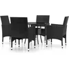 Image de vidaXL - 5-delige - Tuinset - poly - rattan - zwart