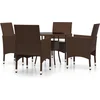 Image de vidaXL - 5-delige - Tuinset - poly - rattan - bruin