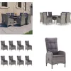 Image de vidaXL - 9-delige - Tuinset - poly - rattan - en - glas - grijs