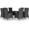 Image de vidaXL - 9-delige - Tuinset - poly - rattan - en - glas - zwart