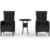 Image de vidaXL - 3-delige - Bistroset - poly - rattan - zwart