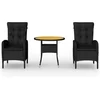 Image de vidaXL - 3-delige - Bistroset - poly - rattan - zwart
