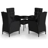 Image de vidaXL - 5-delige - Tuinset - poly - rattan - zwart