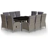 Image de vidaXL - 11-delige - Tuinset - poly - rattan - grijs