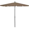 Image de vidaXL - Parasol - met - paal - 210x140 - cm - taupe
