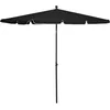Image de vidaXL - Parasol - met - paal - 210x140 - cm - zwart