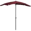 Image de vidaXL - Parasol - met - paal - 200x130 - cm - bordeauxrood