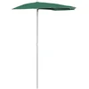 Image de vidaXL - Parasol - half - met - paal - 180x90 - cm - groen