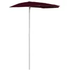 Image de vidaXL - Parasol - half - met - paal - 180x90 - cm - bordeauxrood