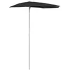 Image de vidaXL - Parasol - half - met - paal - 180x90 - cm - zwart
