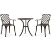 Image de vidaXL - 3-delige - Bistroset - gietaluminium - bronskleurig