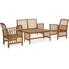 Image de vidaXL - 4-delige - Loungeset - massief - acaciahout