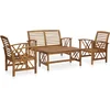 Image de vidaXL - 4-delige - Loungeset - massief - acaciahout