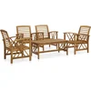 Image de vidaXL - 5-delige - Loungeset - massief - acaciahout
