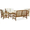 Image de vidaXL - 5-delige - Loungeset - met - kussens - massief - acaciahout
