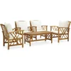 Image de vidaXL - 5-delige - Loungeset - met - kussens - massief - acaciahout