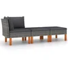 Image de vidaXL - 3-delige - Loungeset - poly - rattan - en - massief - eucalyptushout