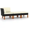 Image de vidaXL - 3-delige - Loungeset - poly - rattan - en - massief - eucalyptushout