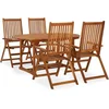 Image de vidaXL - 5-delige - Tuinset - massief - acaciahout - 150-200 - cm