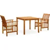 Image de vidaXL - 3-delige - Tuinset - met - kussens - massief - acaciahout