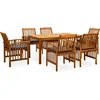 Image de vidaXL - 7-delige - Tuinset - met - kussens - massief - acaciahout