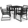 Image de vidaXL - 5-delige - Tuinset - PVC-rattan - zwart